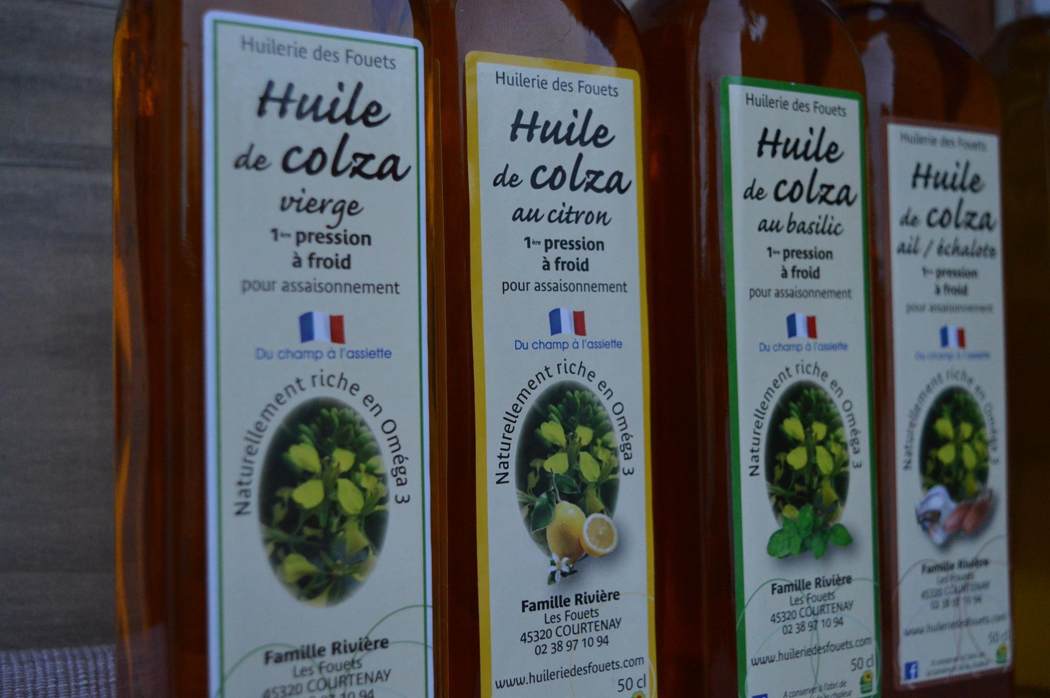 Huile colza1ère pression froid 50cl huilerie des fouets