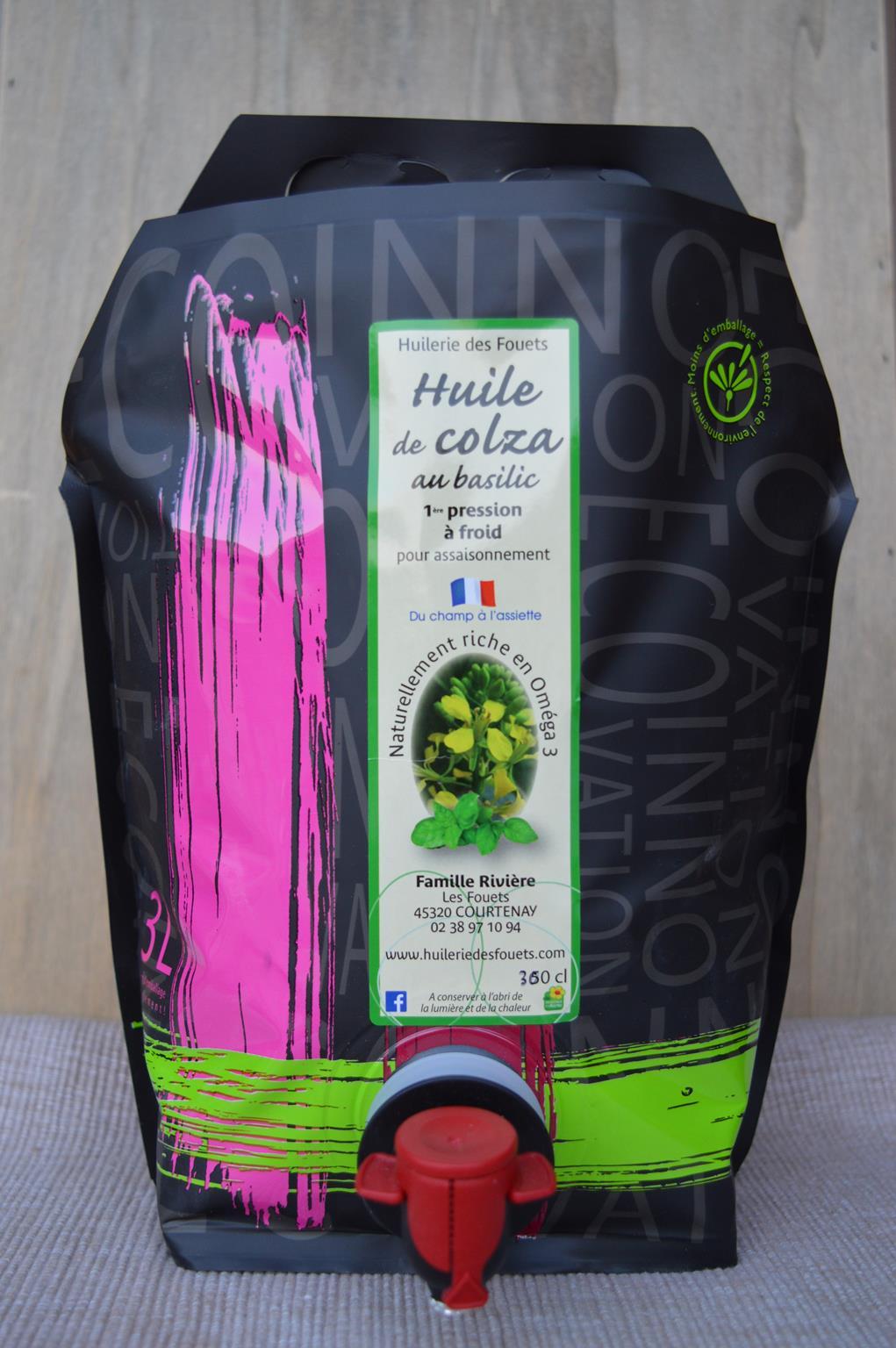 Huile colza basilic premiere pression froid 3l huilerie des fouets copy