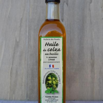 Huile de Colza 1ère pression à Froid, Aromatisé au Basilic