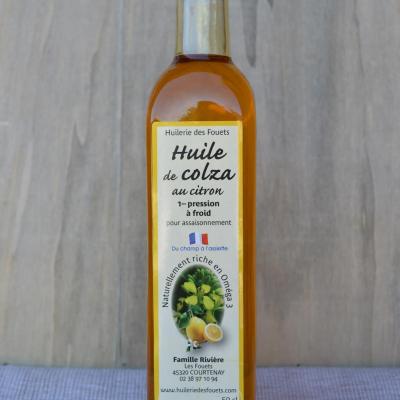 Huile colza citron premiere pression froid 50cl huilerie des fouets copy 